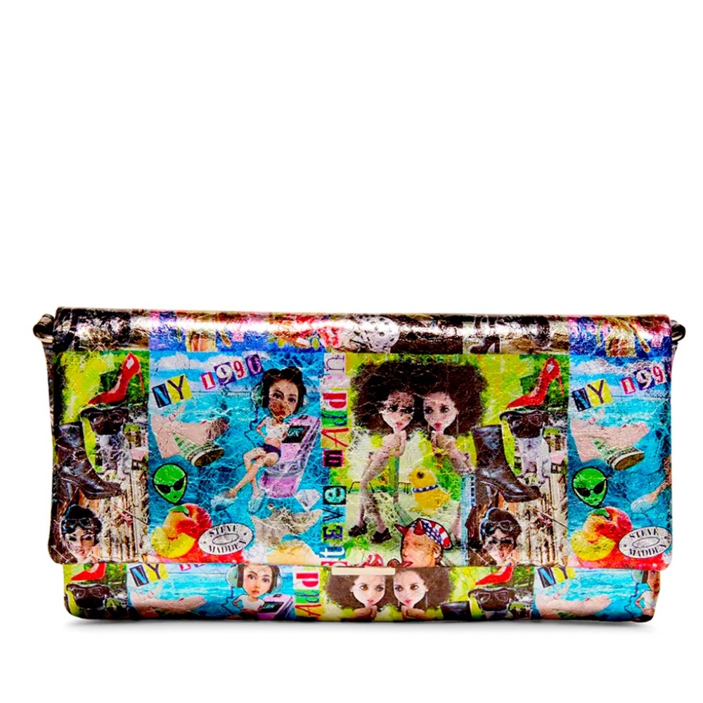 ISO Steve Madden Comic Silver Multi BSublime Clutch/Crossbody